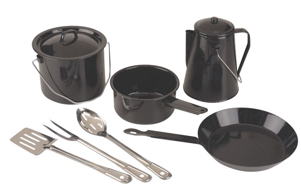 Coleman 8-Piece Enamel Cookware Set — CampSaver