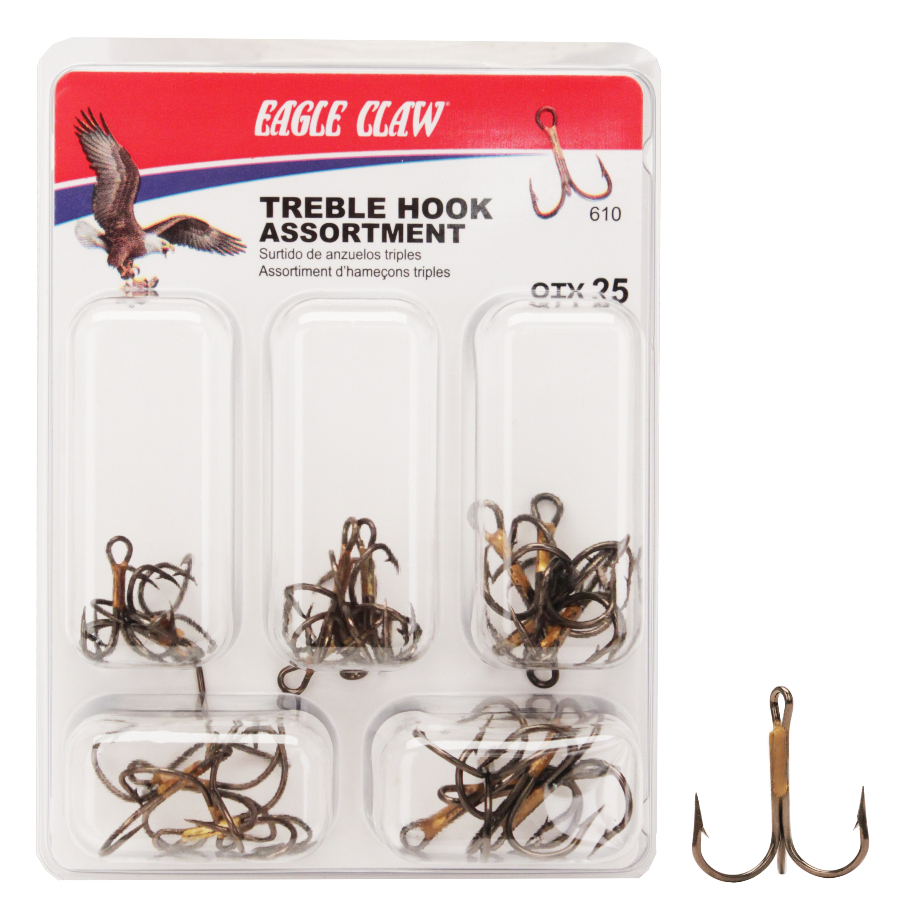 Eagle Claw Treble Hook, Short Shank, Assorted  CampSaver