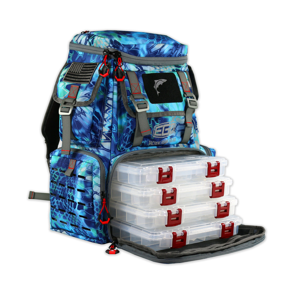 fishing tackle bag for sale KastKing KarryAll Bags grip shoulder strap material will not slip off your shoulder. LIV Fishing Clear Tackle Pack