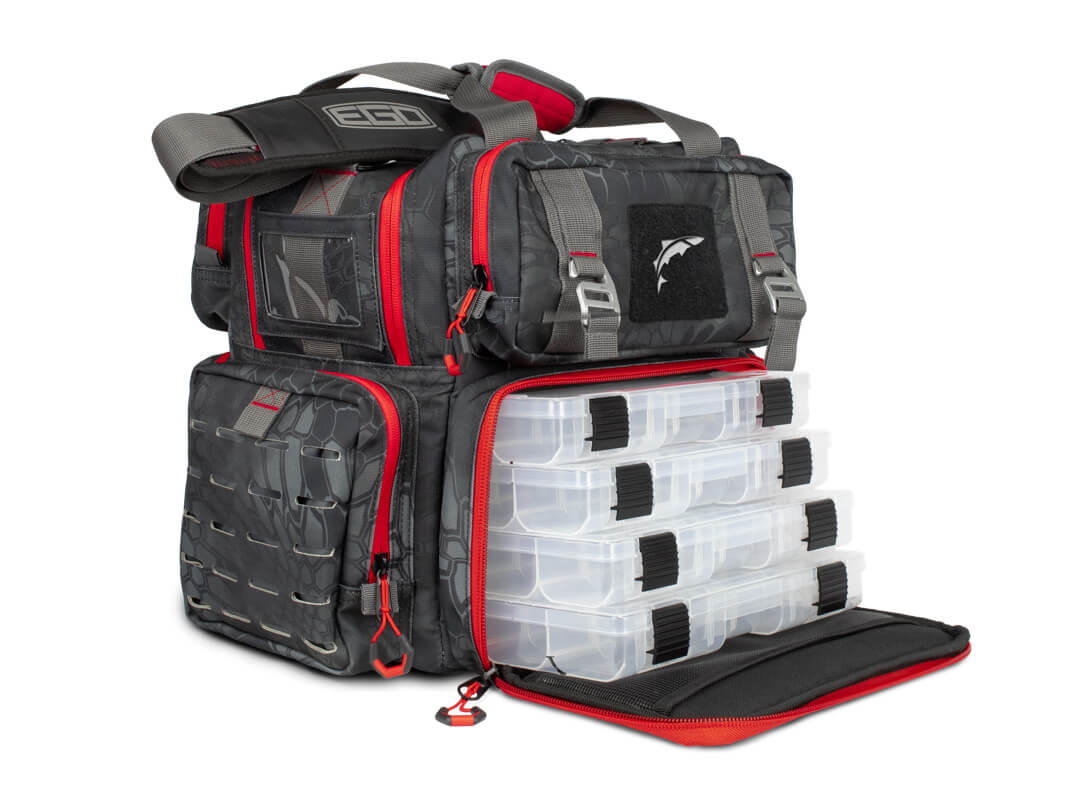 EGO Fishing Kryptek Tackle Box Bag w/ 4 tackle trays 75044 , 16% Off with  Free S&H  CampSaver
