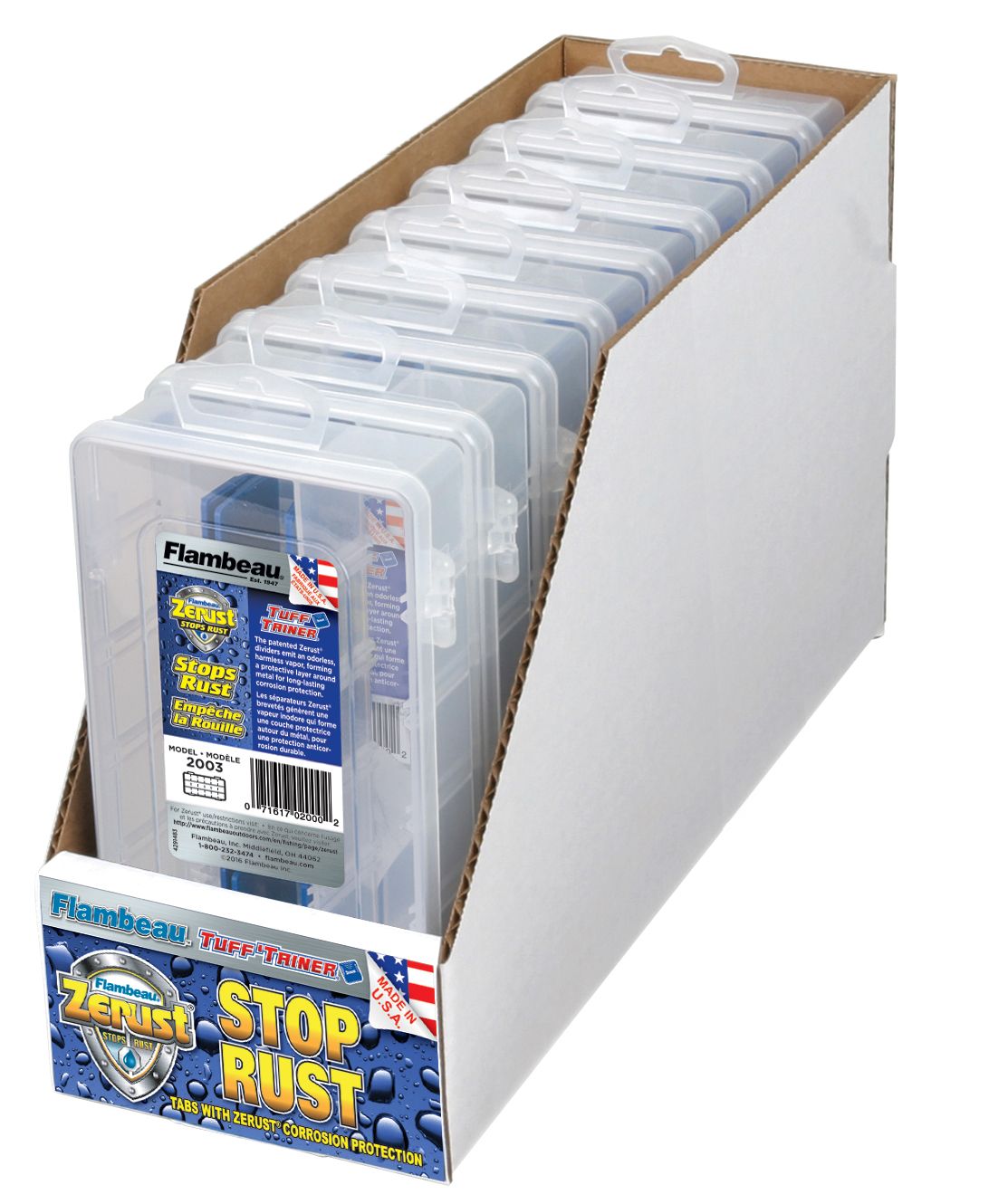 flambeau tuff tainer tackle box with zerust 2003 Outdoors 18 Compartments 15 Dividers, Blue : Sports & Outdoors Zerust products are made with a proprietary chemical formulation that is invisible Flambeau Outdoors 5007 Tuff Tainer,
