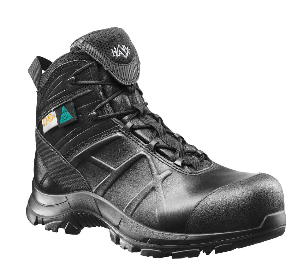 HAIX Mens Black Eagle Safety 52 Mid Waterproof Leather Boots  display picture 3