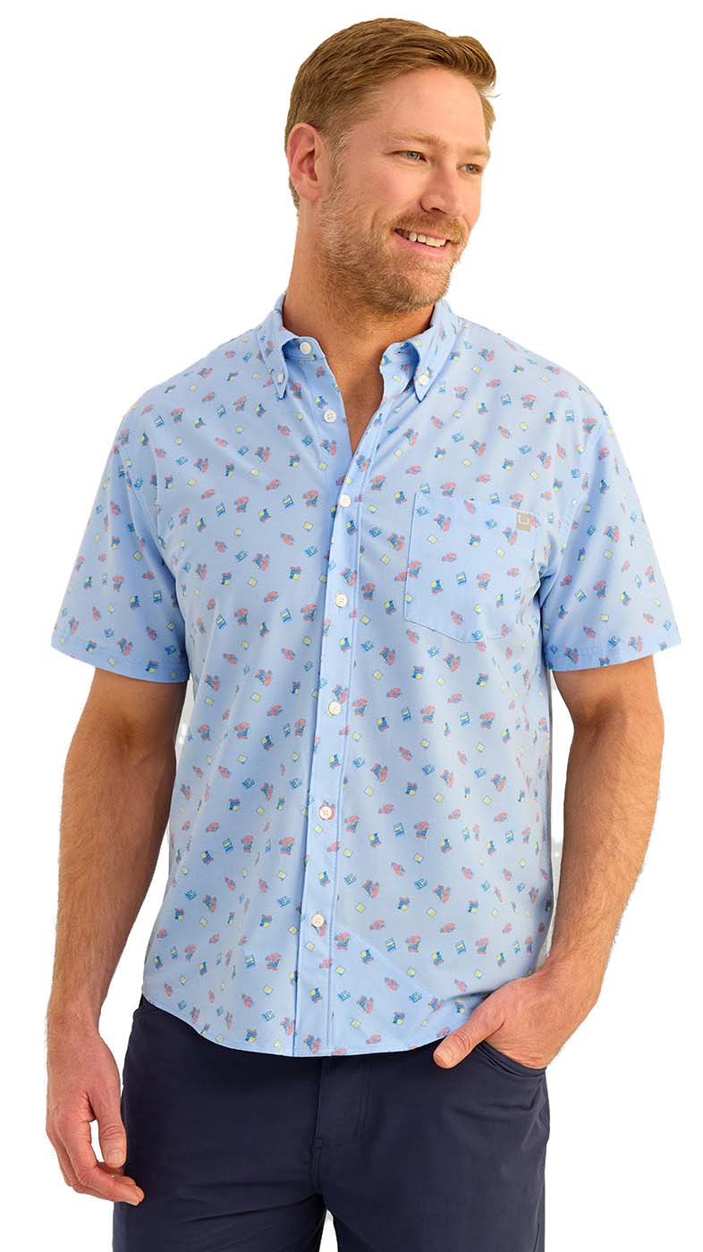 HUK Performance Fishing Kona Printed Short Sleeve Shirt Men's