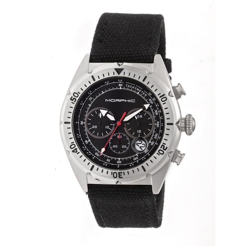 Morphic M53 Series Chronograph Fiber-Weaved Leather-Band Watch w