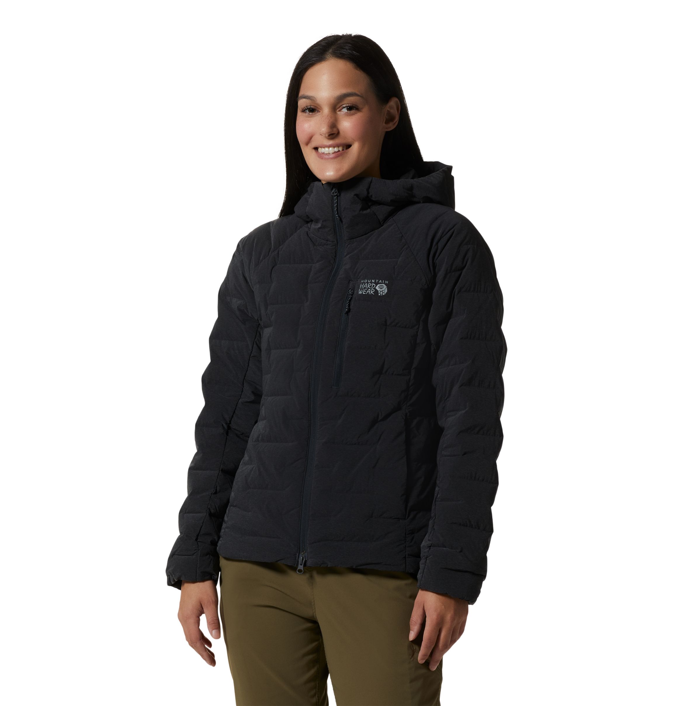 Puffer Jacket Mountain Hardwear Stretchdown Hooded Jacket Zinc
