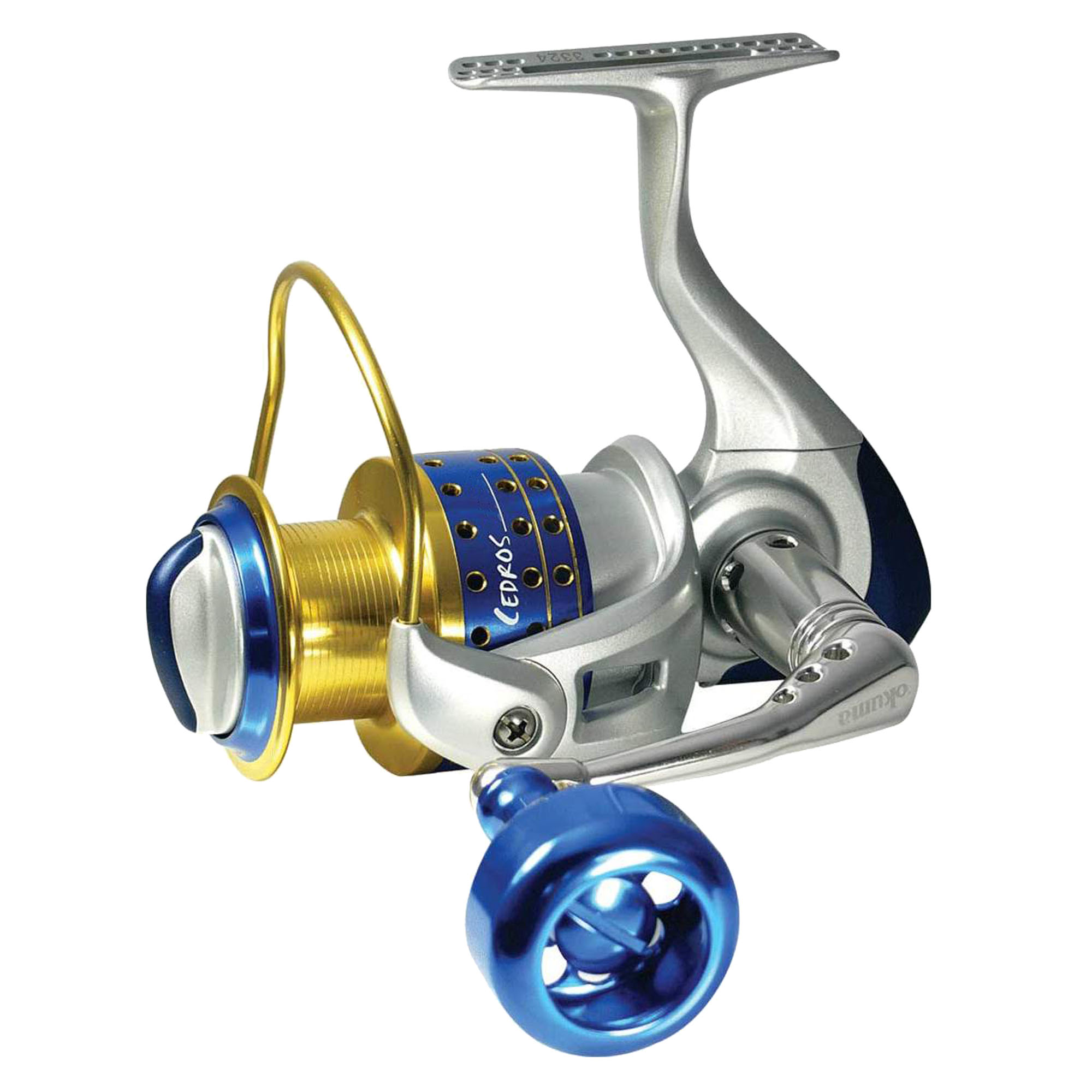 okuma cedros 40 spinning reel CJ-14000 and our proprietary High Density Gearing with a special corrosion resistant coating Okuma Cedros Aluminum Saltwater Spinning