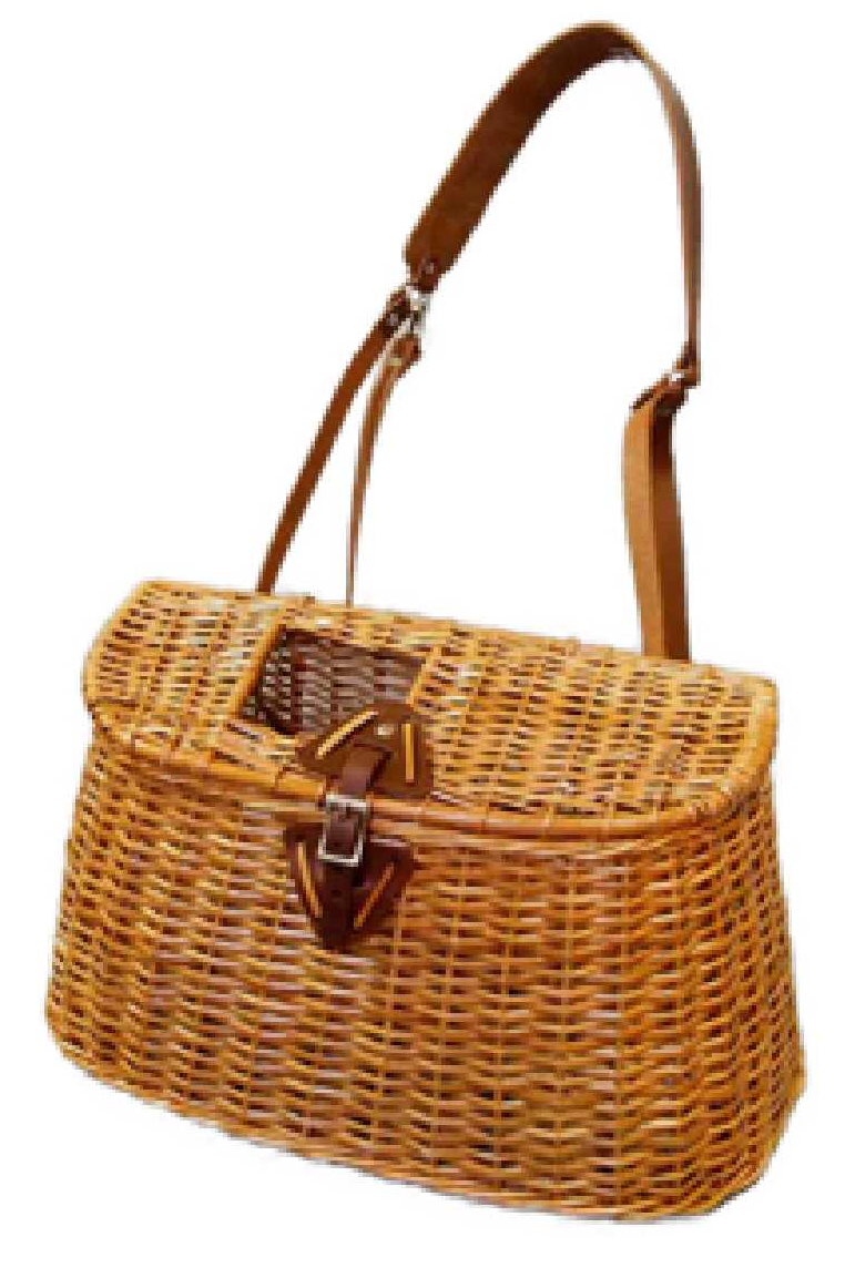Panier De Pêche à La Mouche Orvis Vintage - Osier Tressé Avec Harnais Cuir, USA
