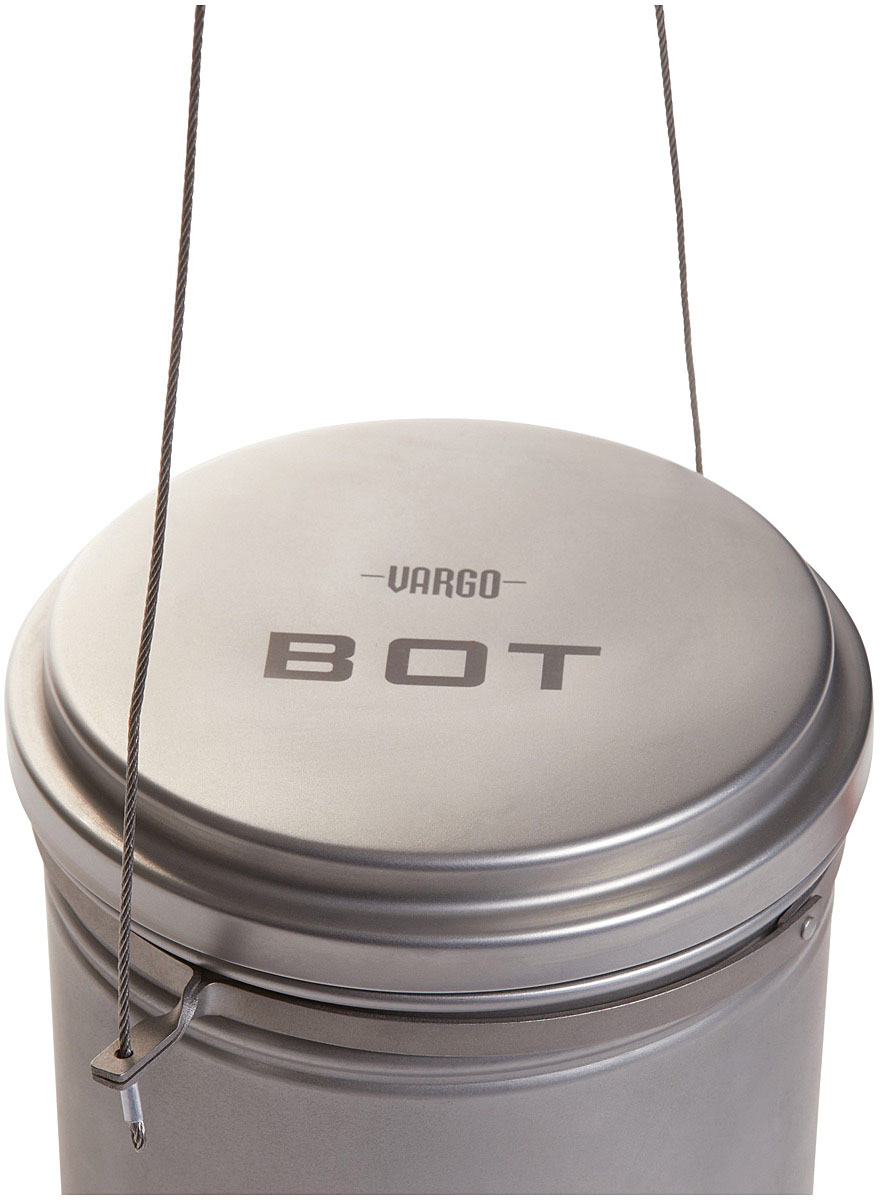 Vargo Titanium BOT-700 – Ultralight 700ml Backpacking Pot, BPA-Free & Dishwasher Safe, Gray