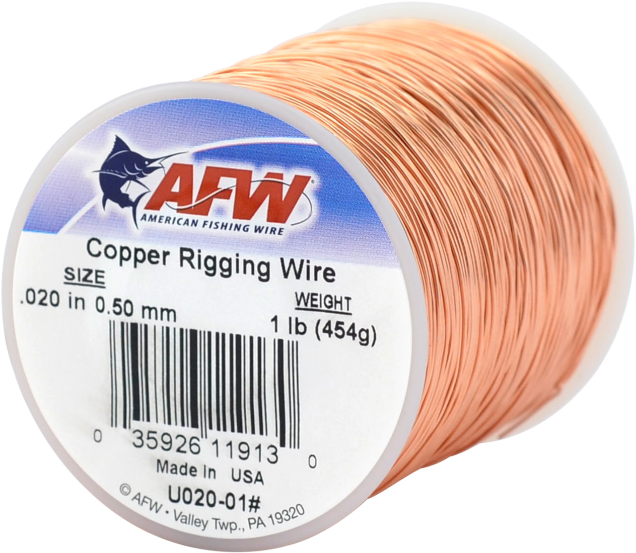 AFW U020-01# Copper Rigging Wire .020 In, 0.51 mm Dia, 1 Lb, 454 G ...