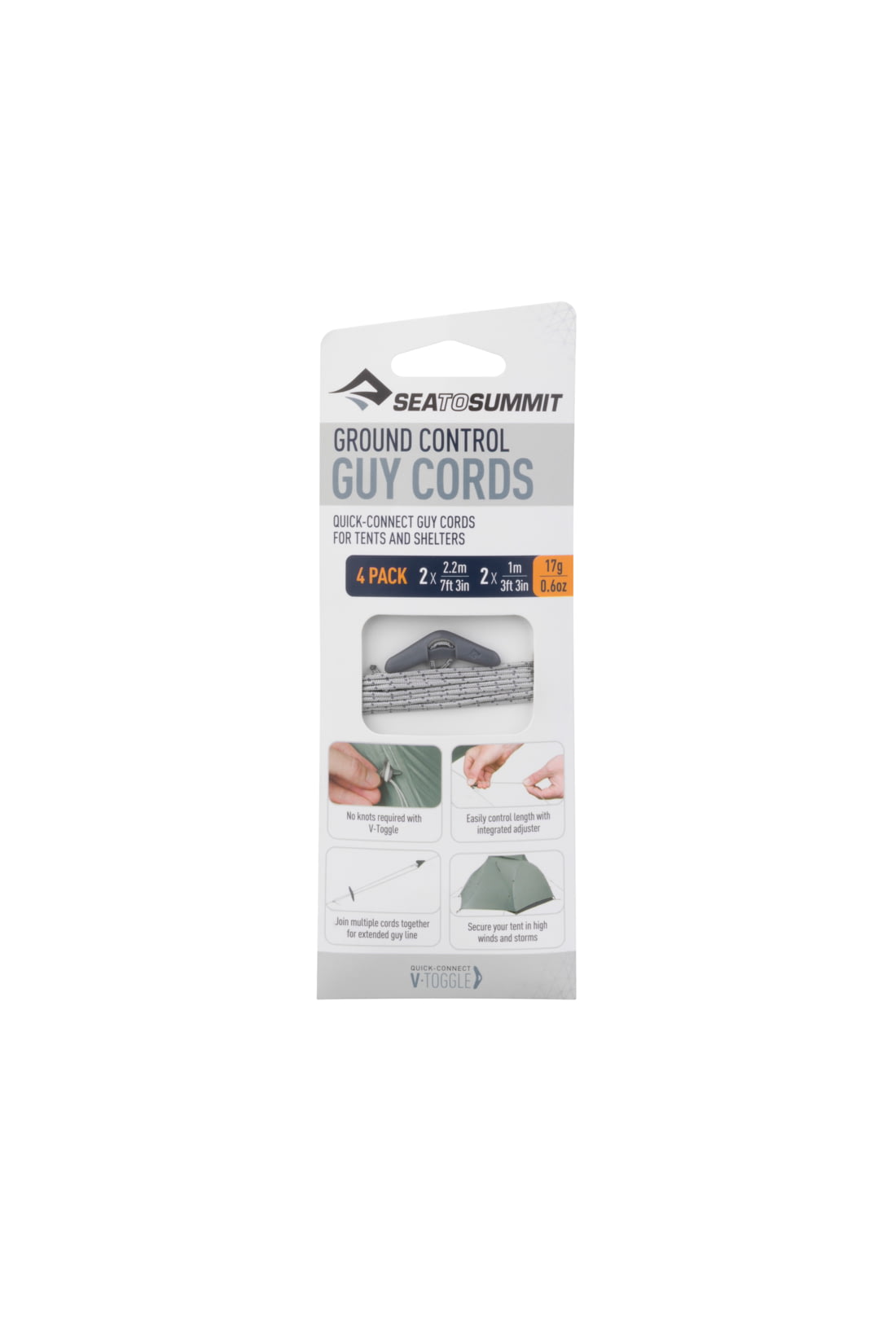Sea To Summit Ground Control - Lot De 4 Cordes D'Attache Réglables Pour Tente Ultra-Résistantes